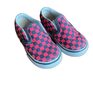 Vans Slip-On Checkerboard Classic Skate Shoe - Baby / Toddler Bright Pink 4.5